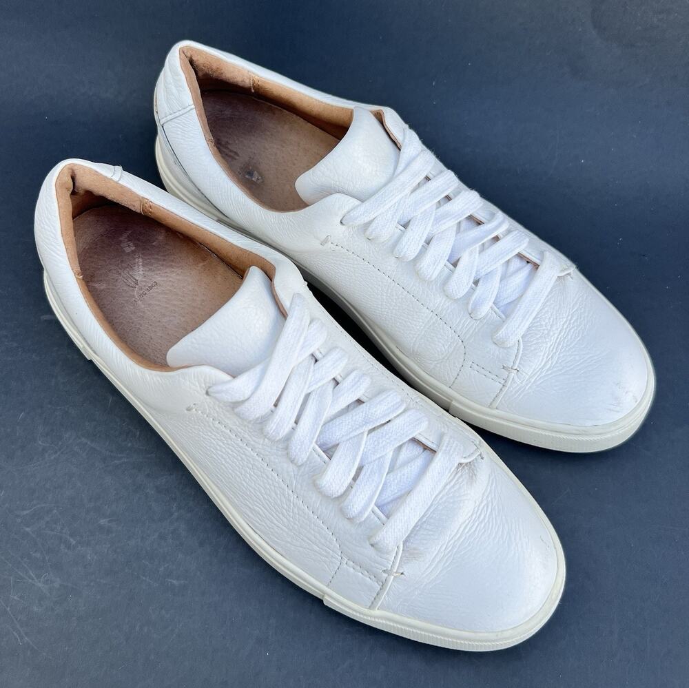 FRYE Ivy Low Lace White Tumbled Leather Sneakers Women's Size 8 US